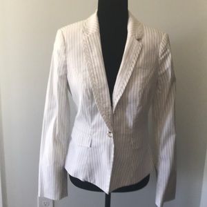 WHBM pinstripe cotton crop jacket